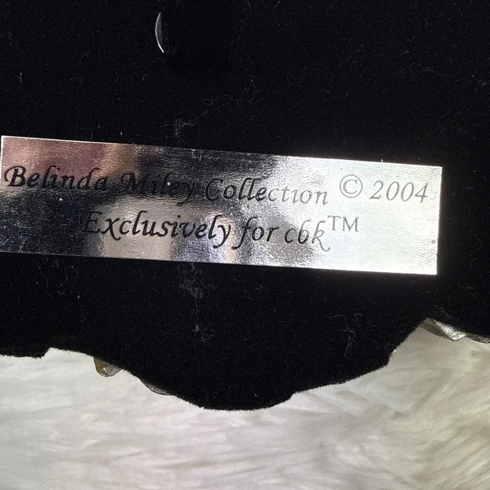 Belinda Miley 2004 Shadow Box Cross Swarovski Crystal Mirrored Frame Wall Decor